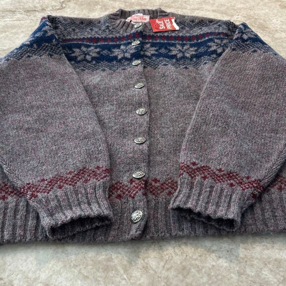Vintage Shetland Fair Isles Cardigan Swester - Picture 3 of 10